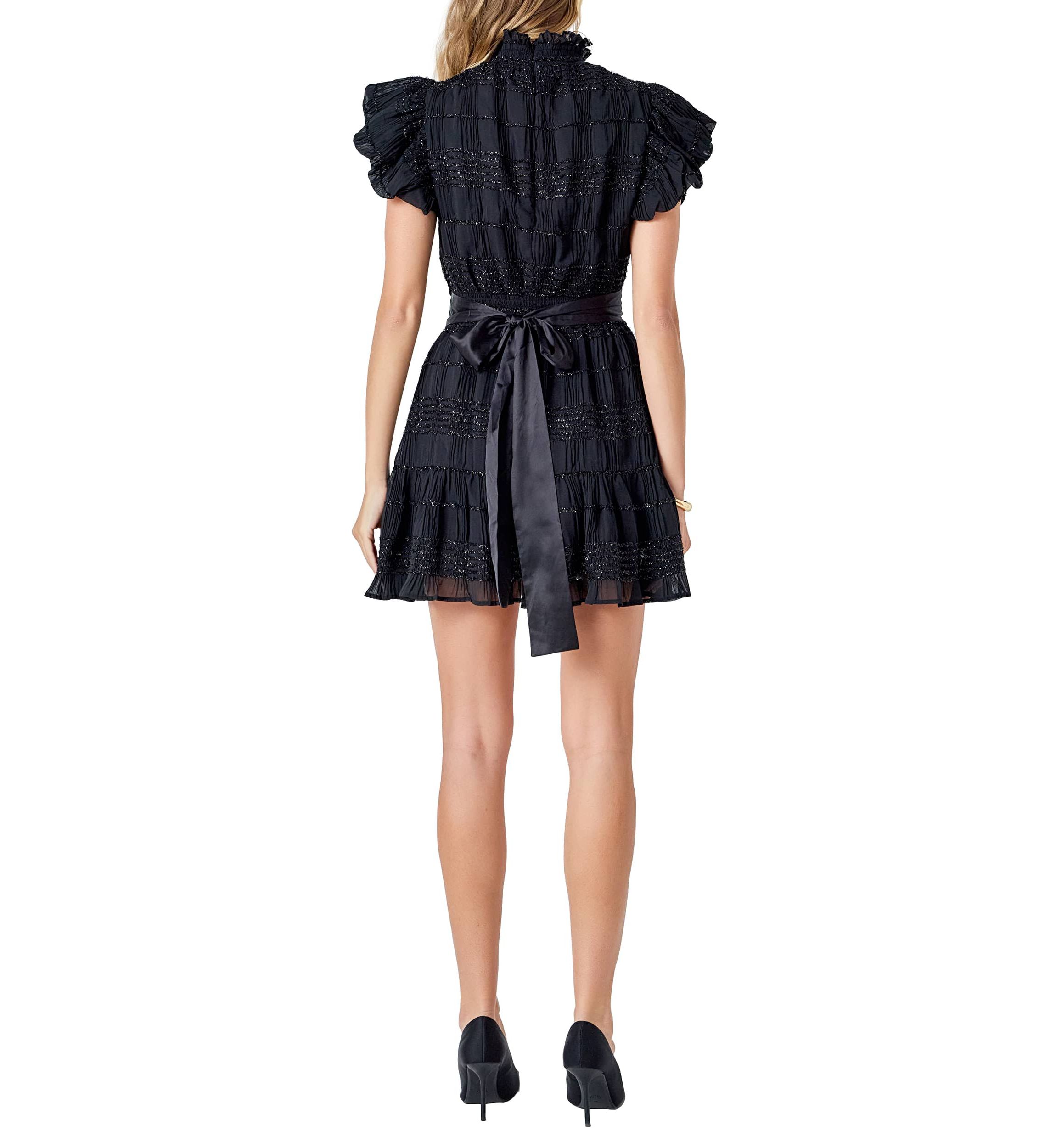 Chiffon Belted Mini Dress