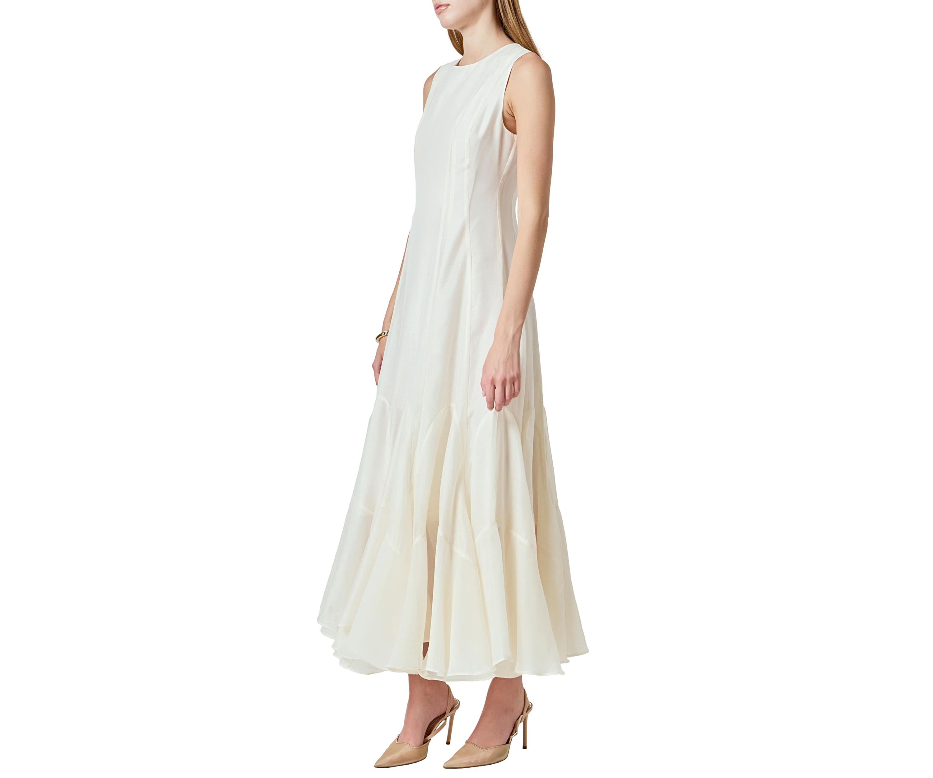 Godet Detail Maxi Dress