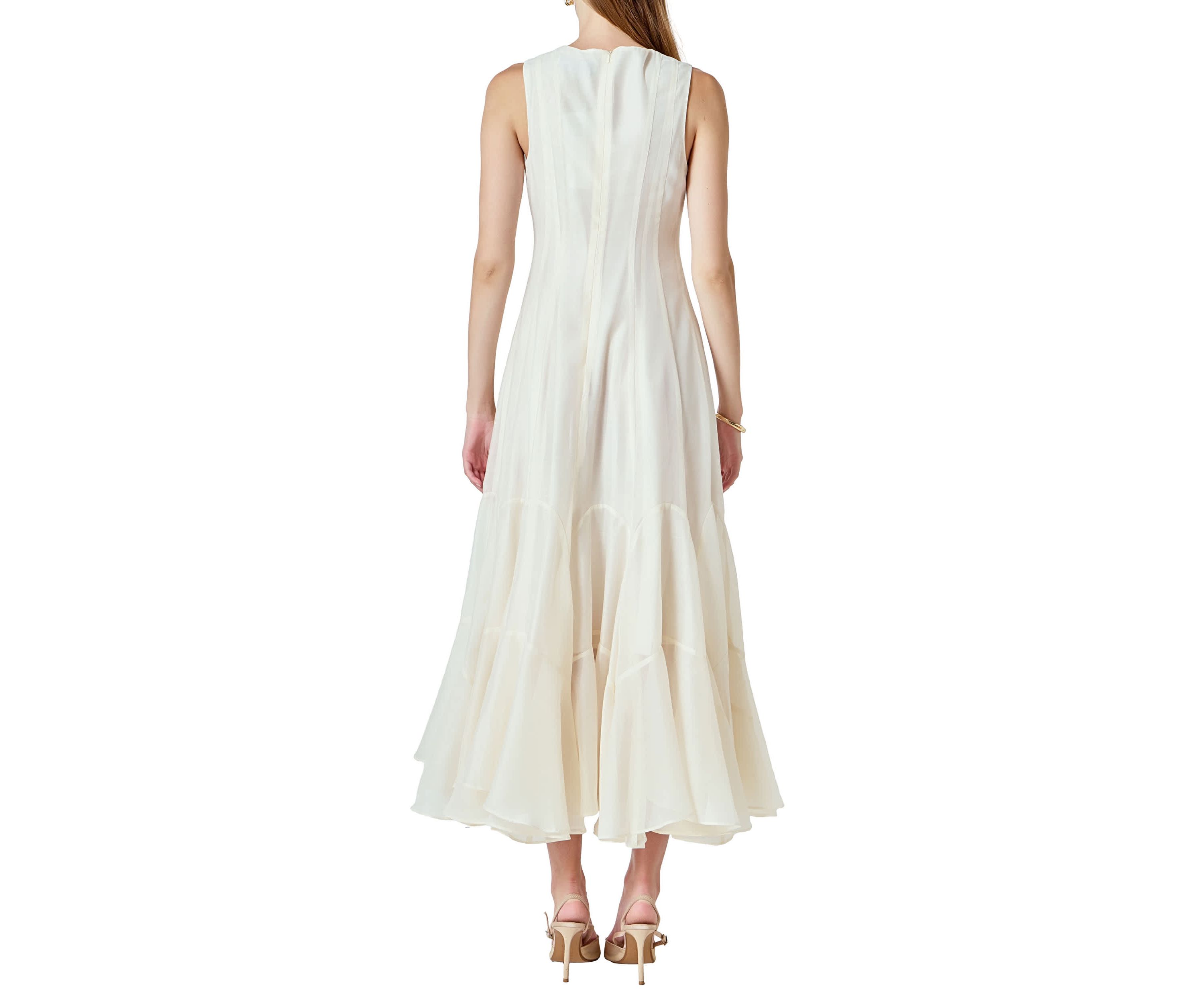 Godet Detail Maxi Dress
