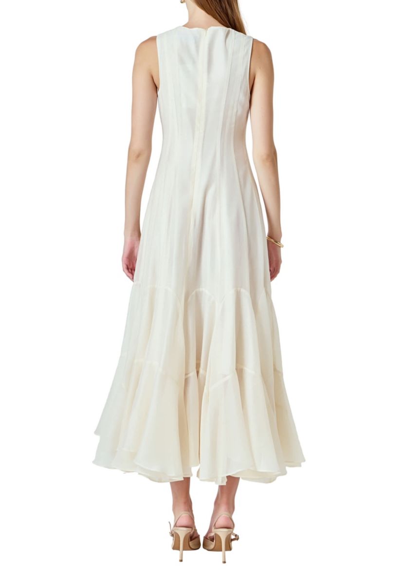 Godet Detail Maxi Dress