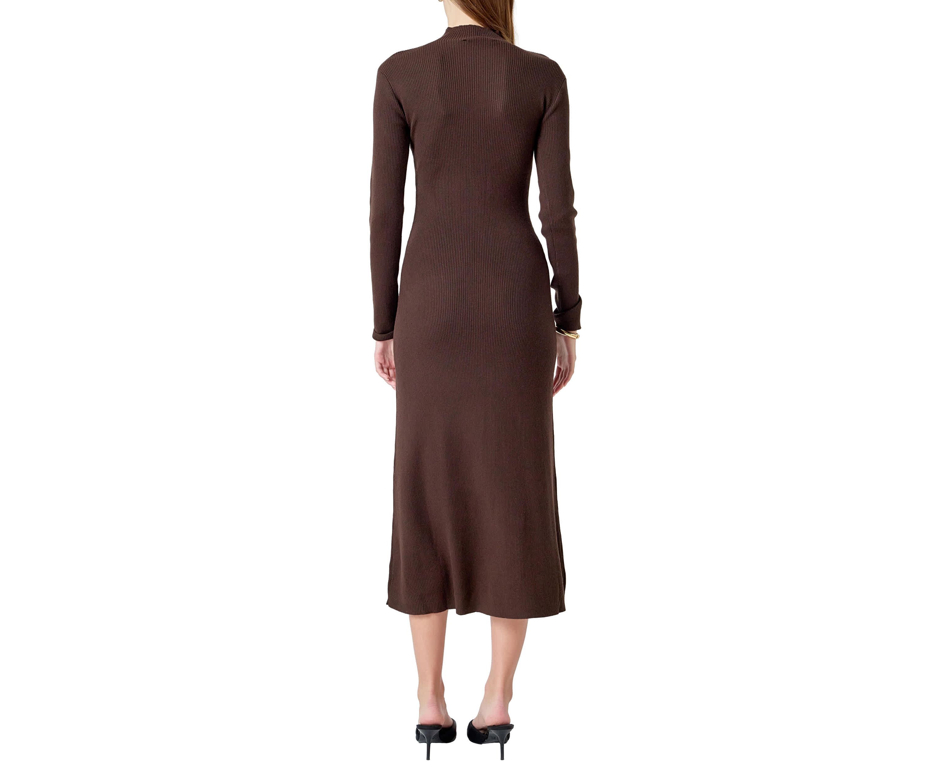 Rib Knit Long Sleeve Maxi Dress