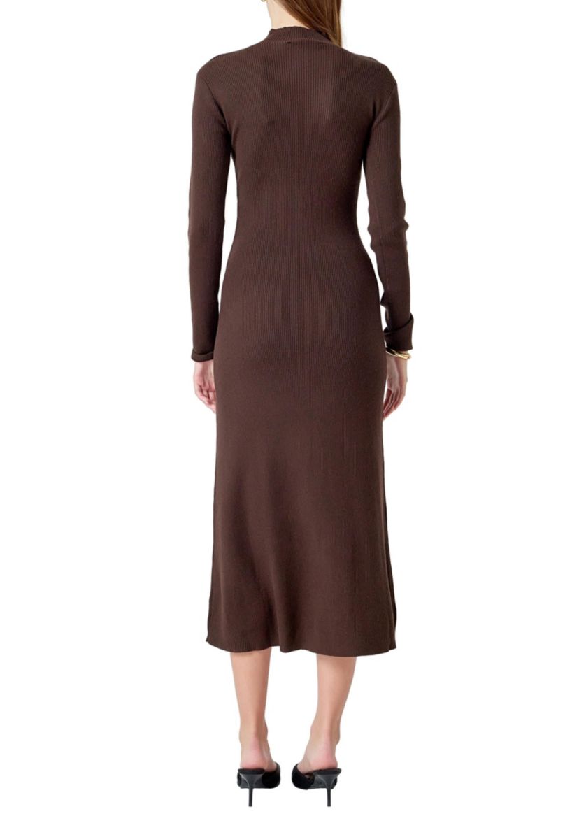 Rib Knit Long Sleeve Maxi Dress