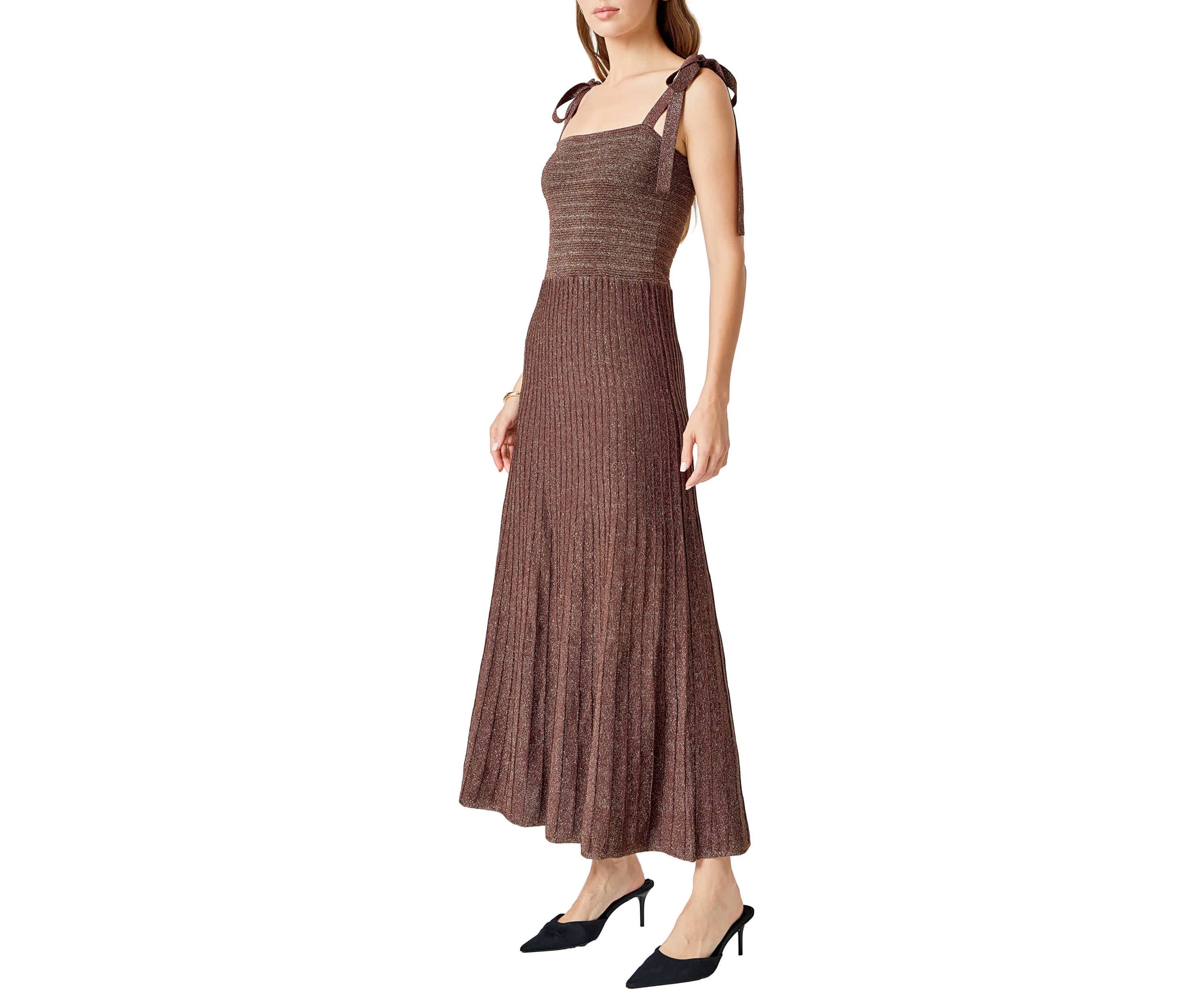 LUREX SLEEVELESS MAXI DRESS
