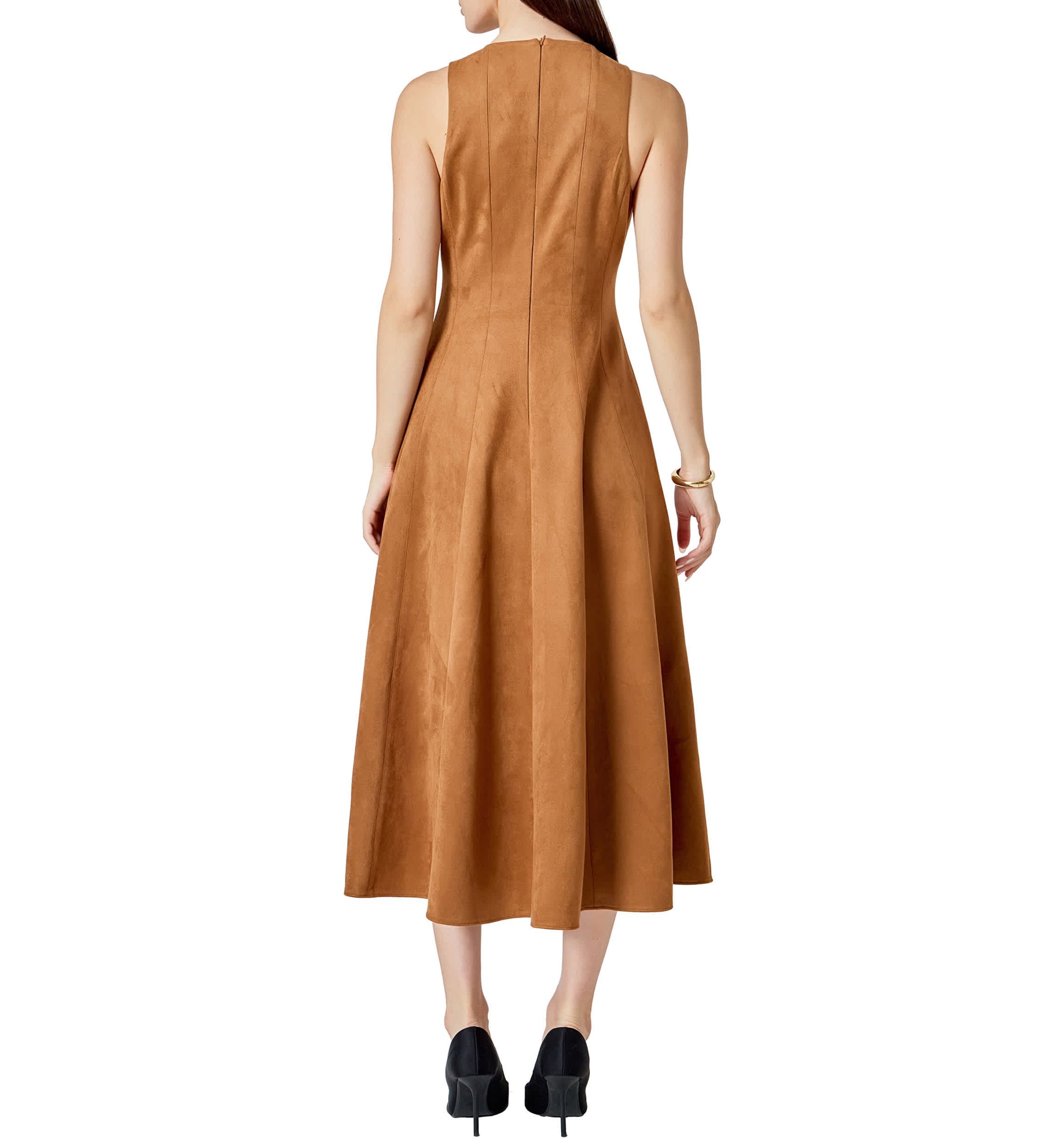 Faux Suede Midi Dress