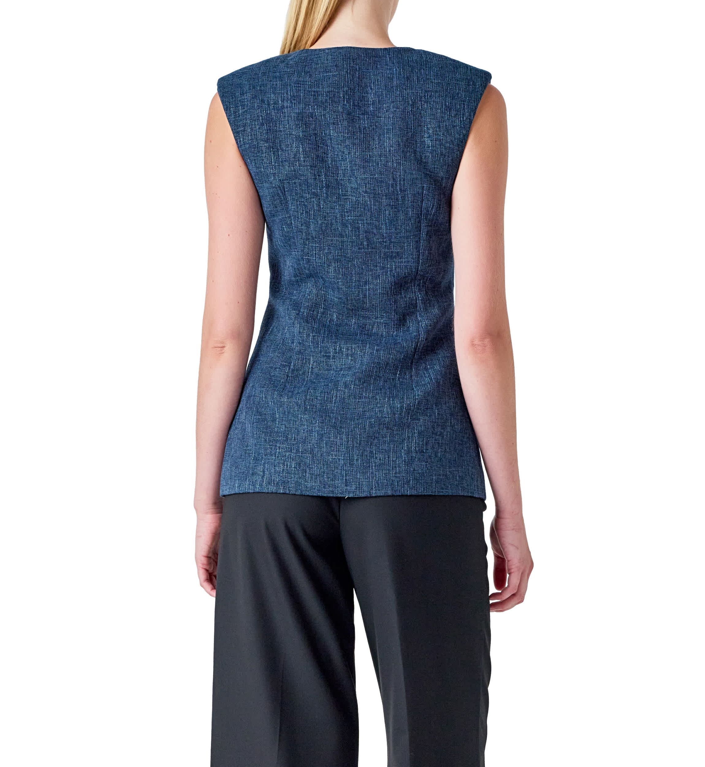 Textured Fabric Long Vest