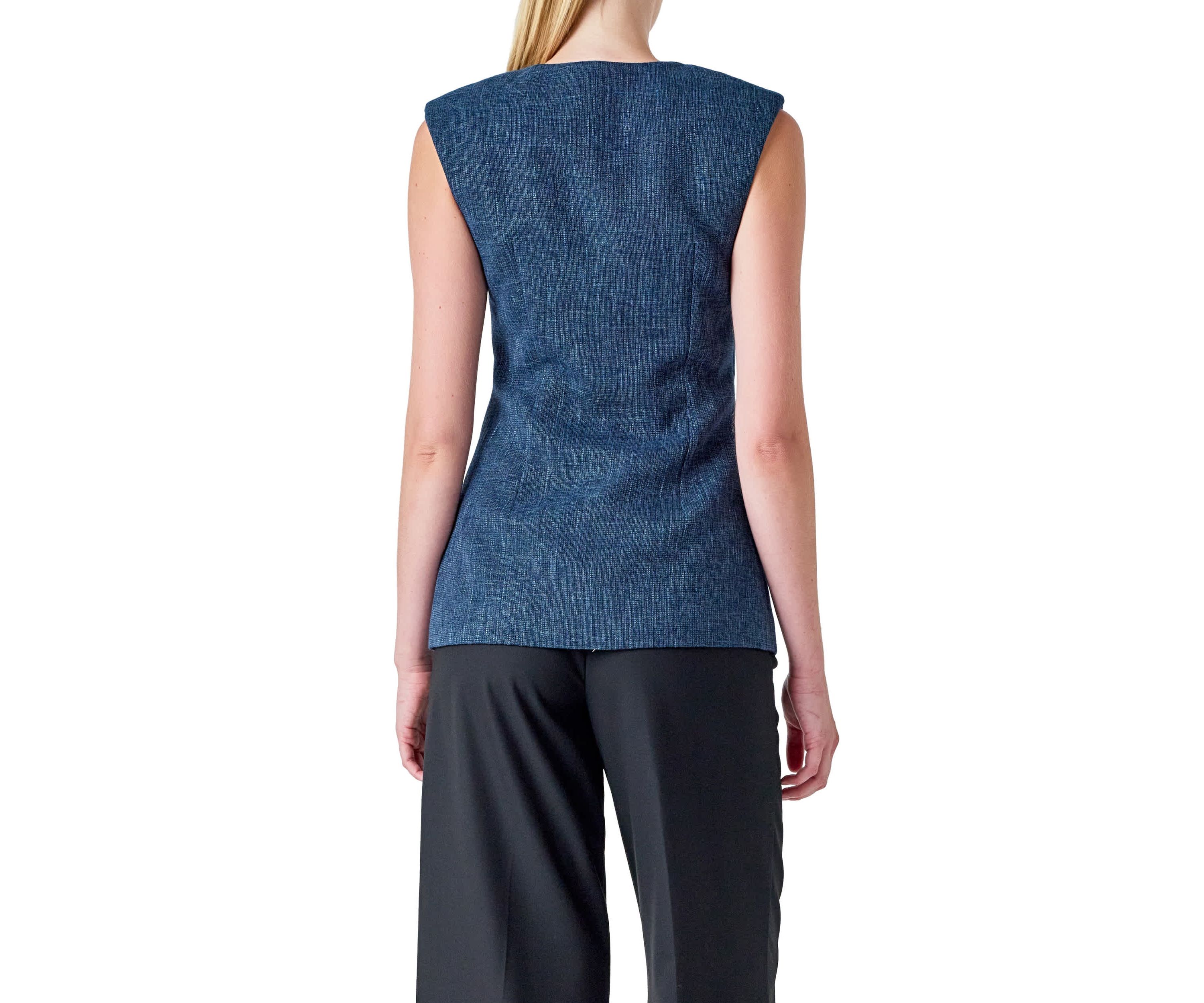Textured Fabric Long Vest