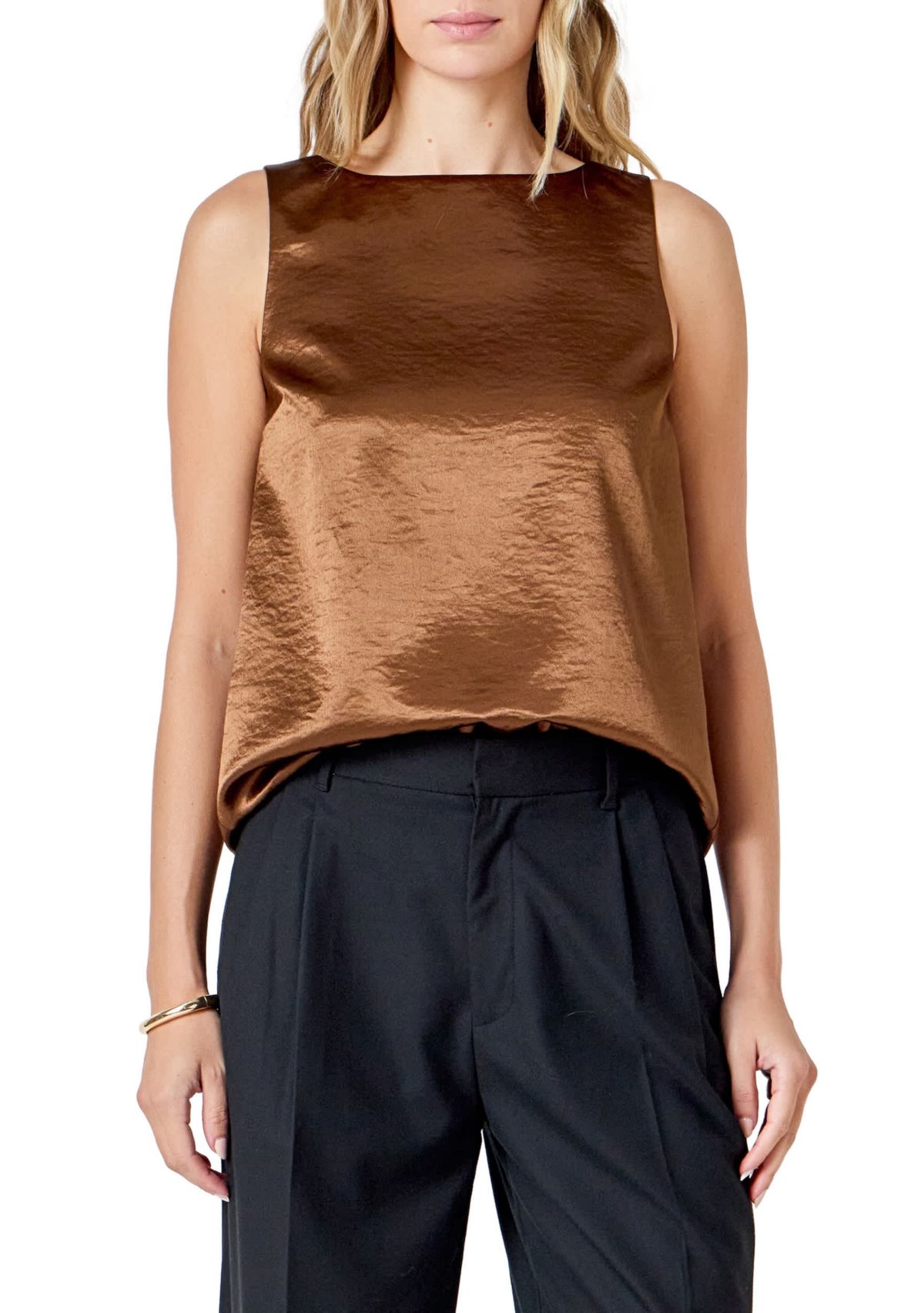 Satin Velvet Square Neck Long Top