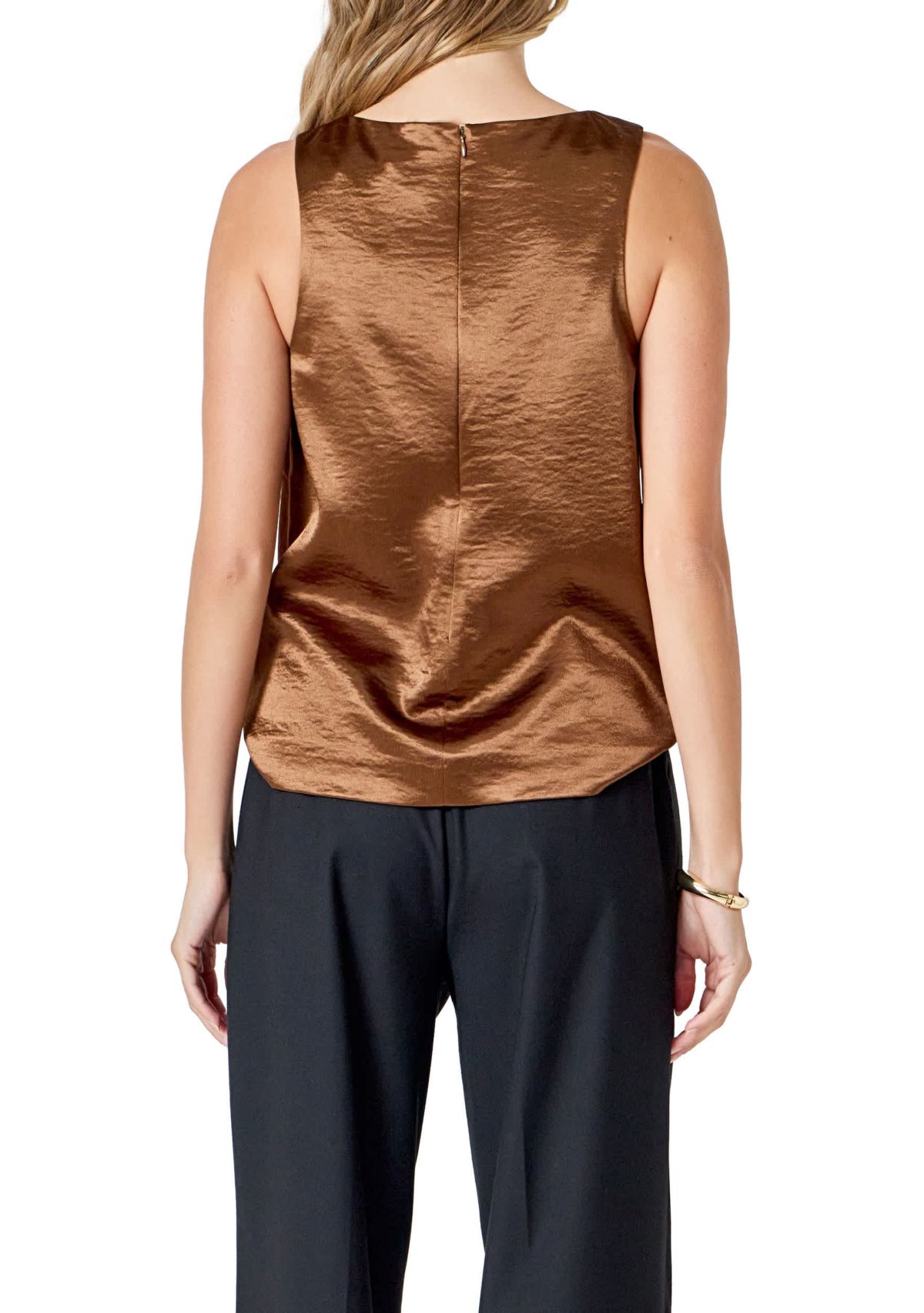 Satin Velvet Square Neck Long Top