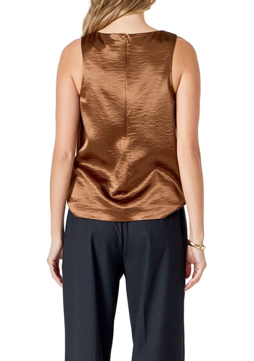 Satin Velvet Square Neck Long Top