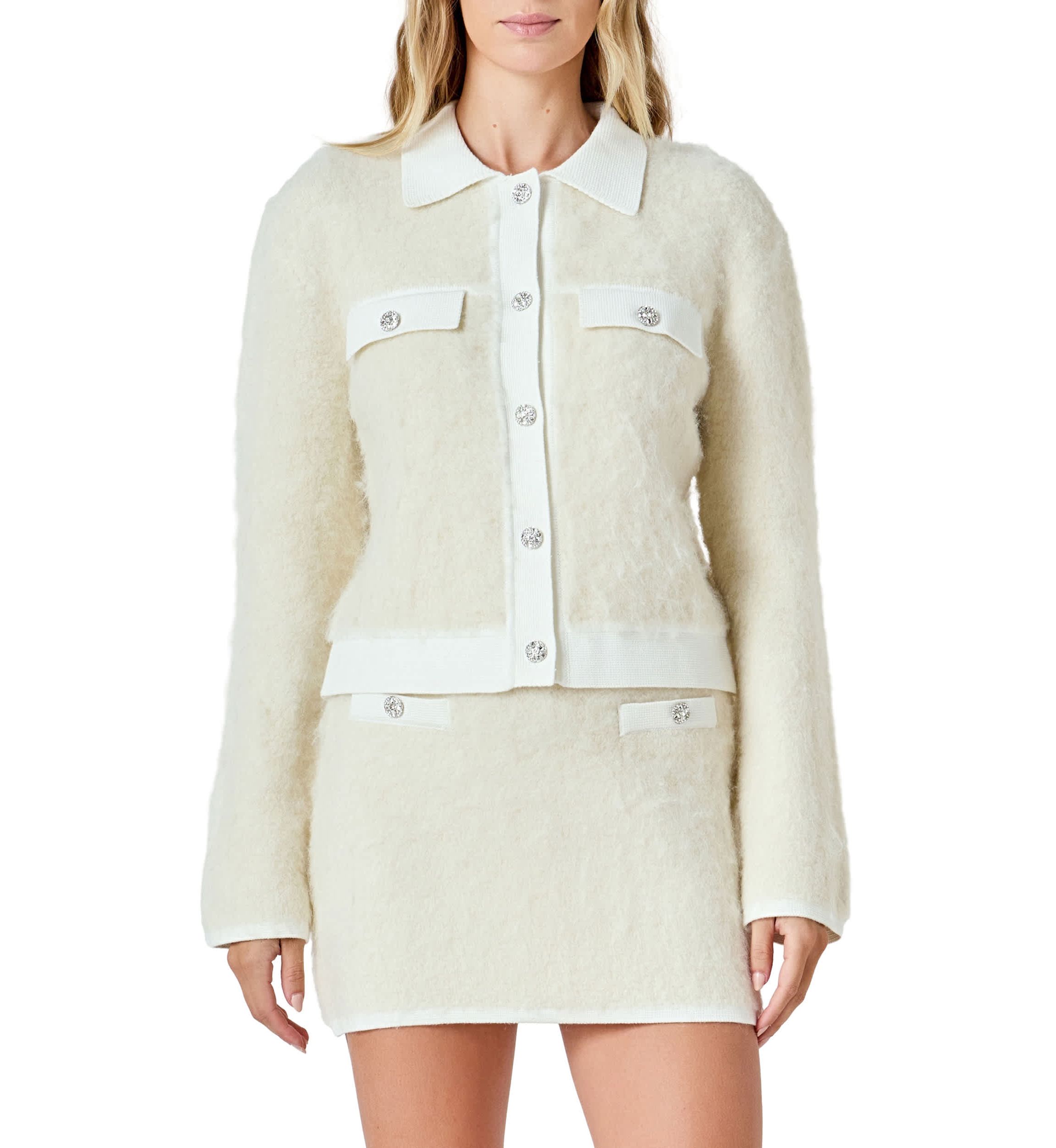 COLLARED BUTTON UP CARDIGAN
