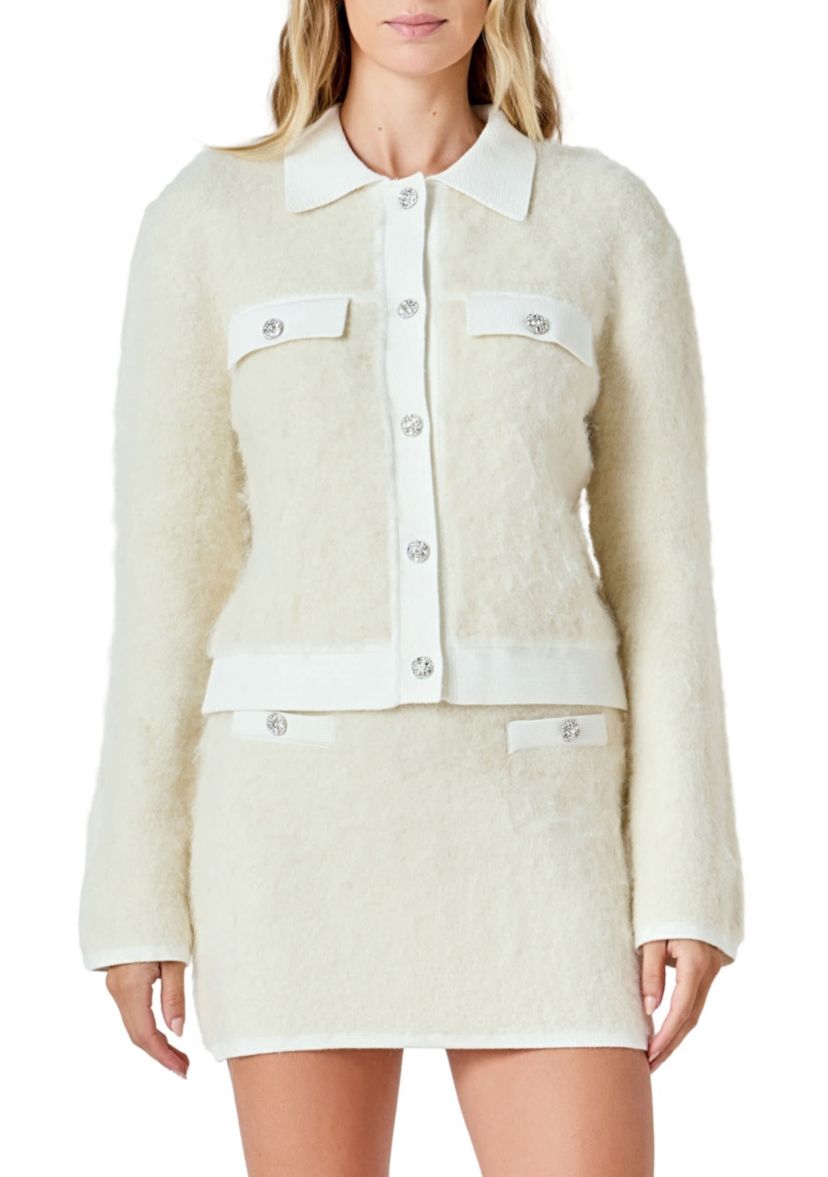 COLLARED BUTTON UP CARDIGAN