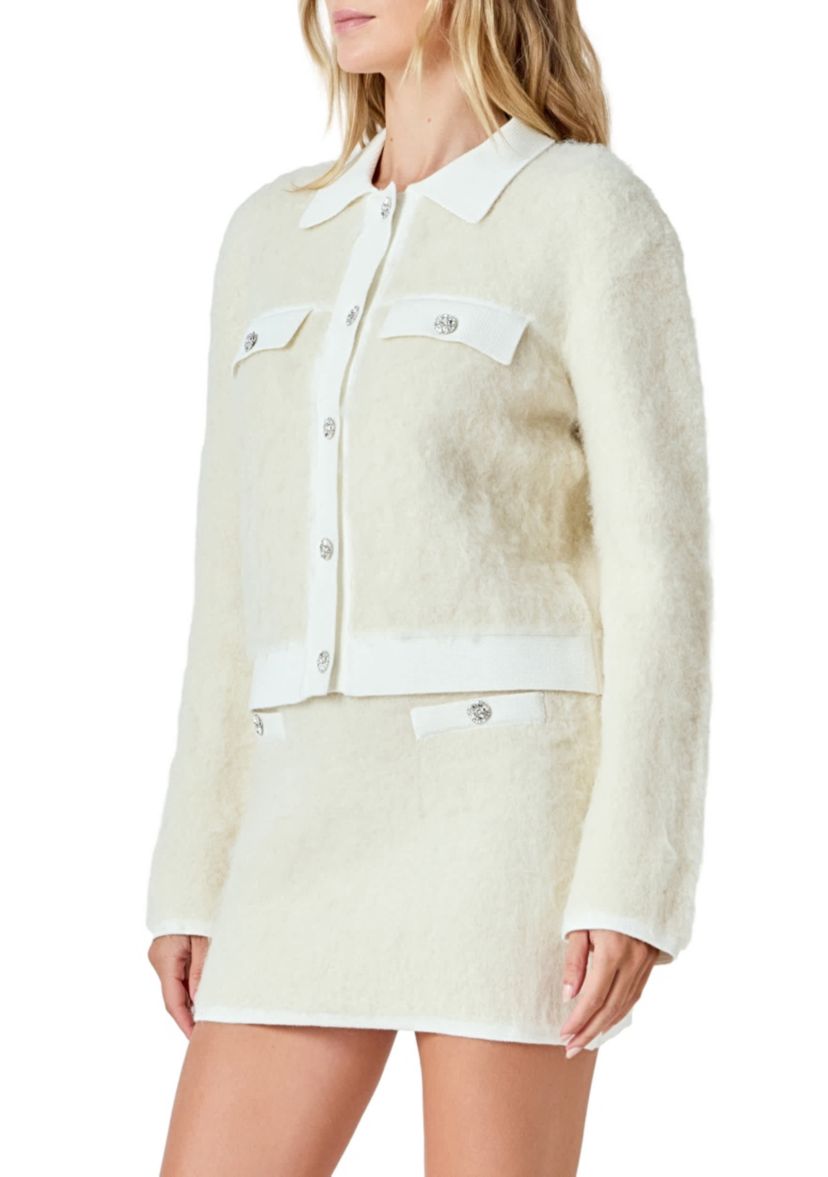 COLLARED BUTTON UP CARDIGAN