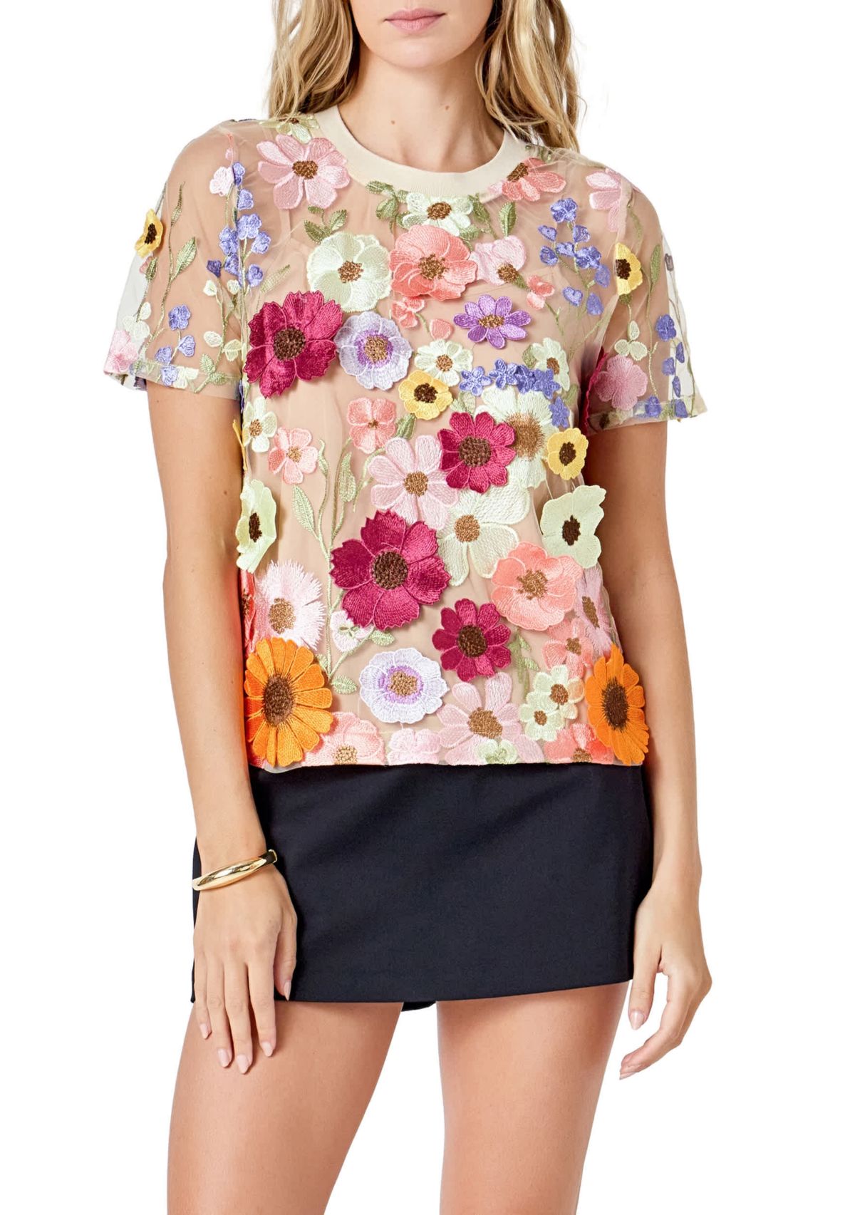Floral Embroidered Top
