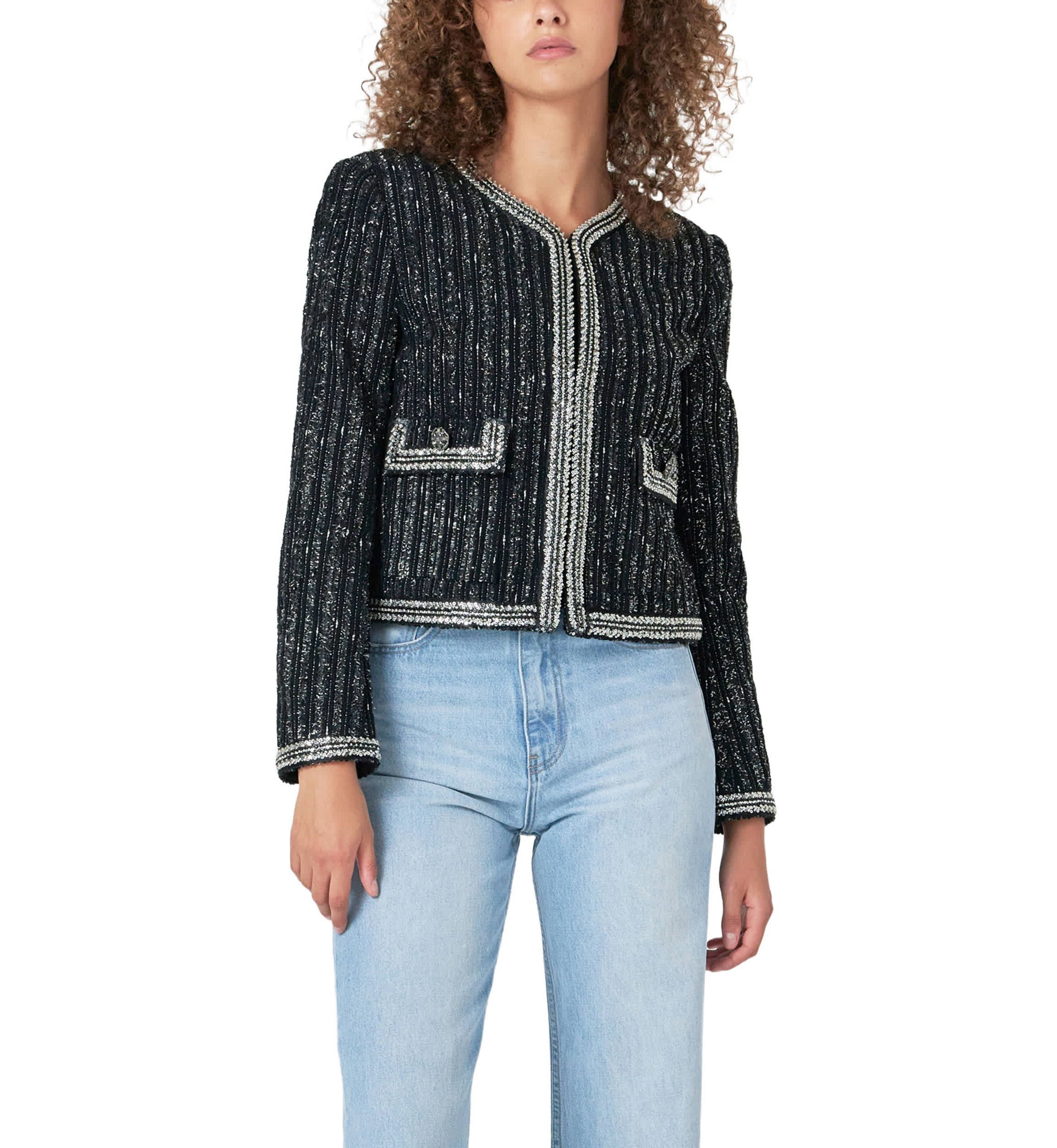 Sequin Tweed Jacket