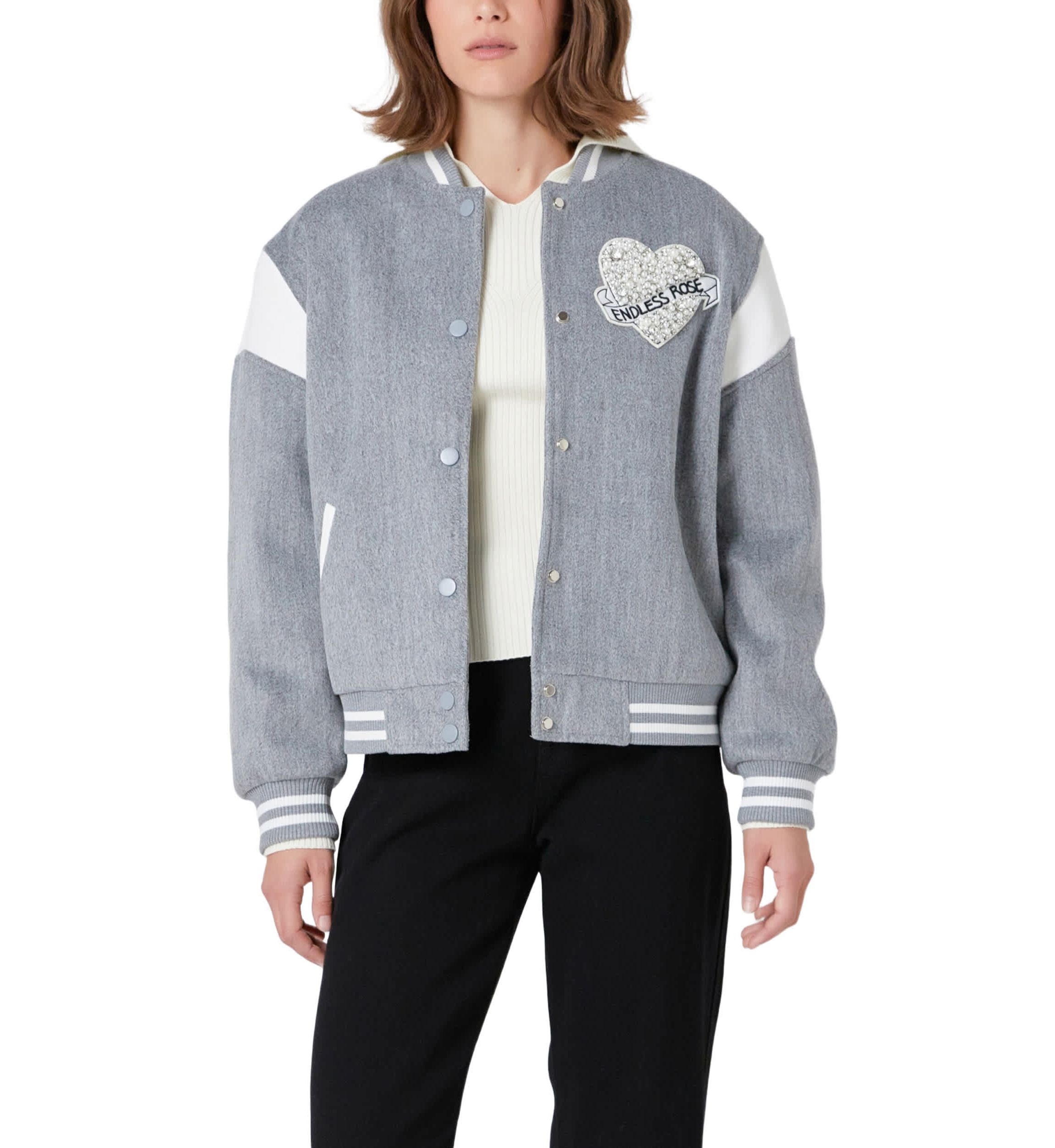Patch Detail Bomber Jacket
