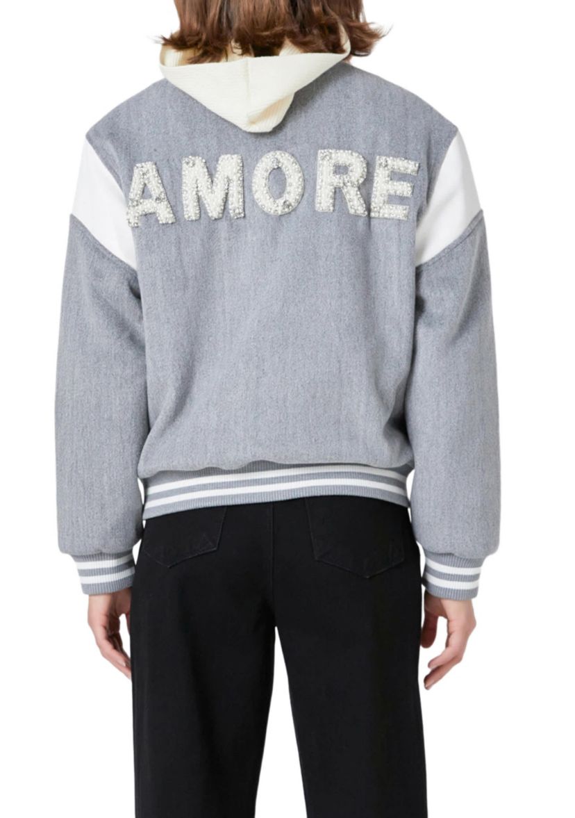 Patch Detail Bomber Jacket