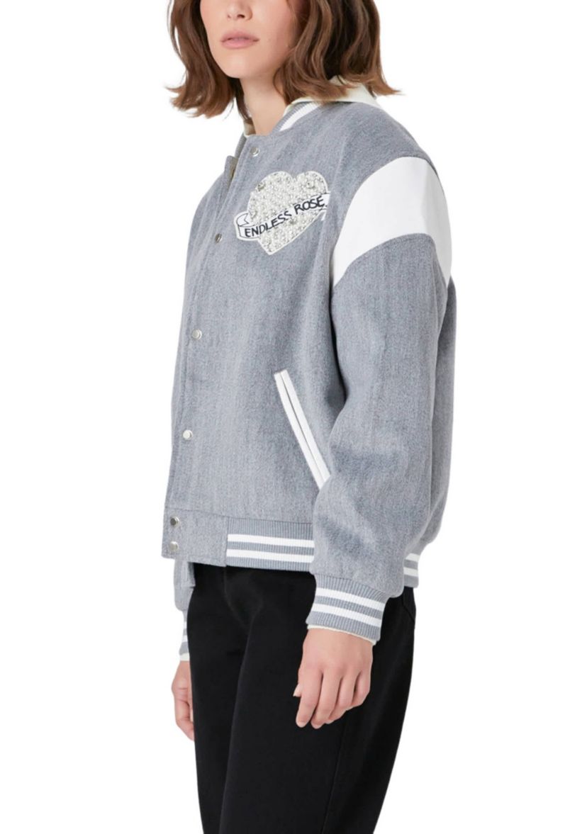 Patch Detail Bomber Jacket