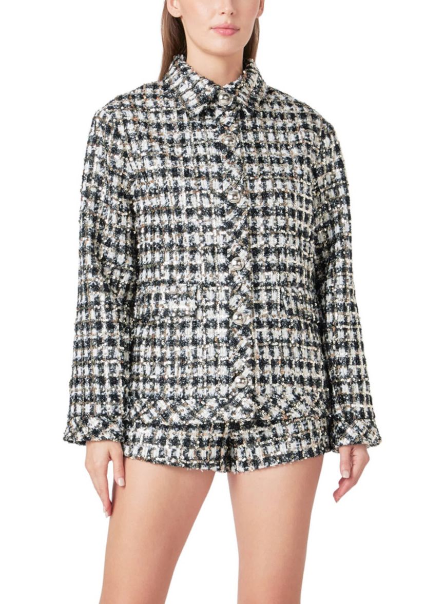 Sequins Check Jacket