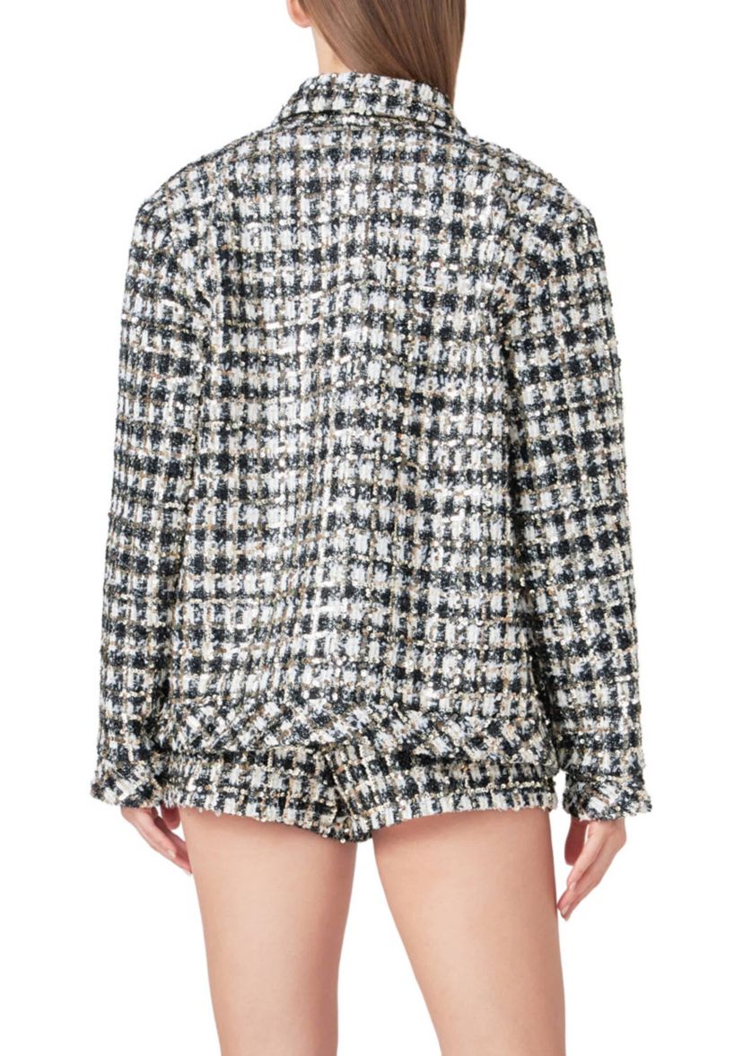 Sequins Check Jacket