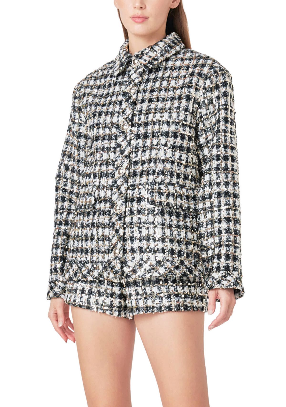Sequins Check Jacket