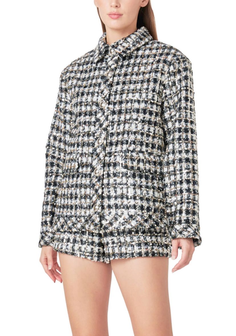 Sequins Check Jacket