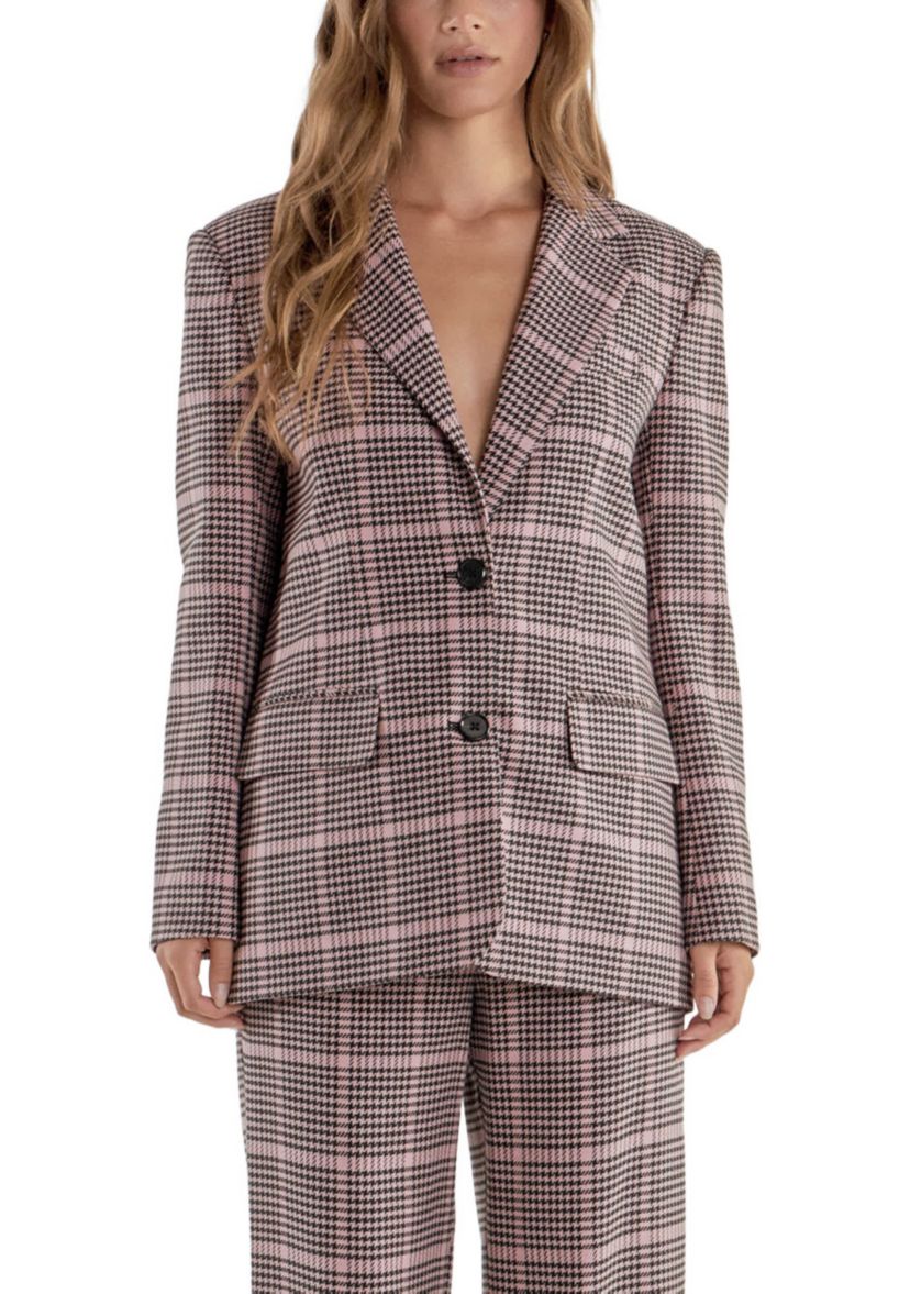 Houndstooth Oversize Blazer