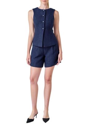 Endless Rose Women's Tweed Relaxed Long Shorts