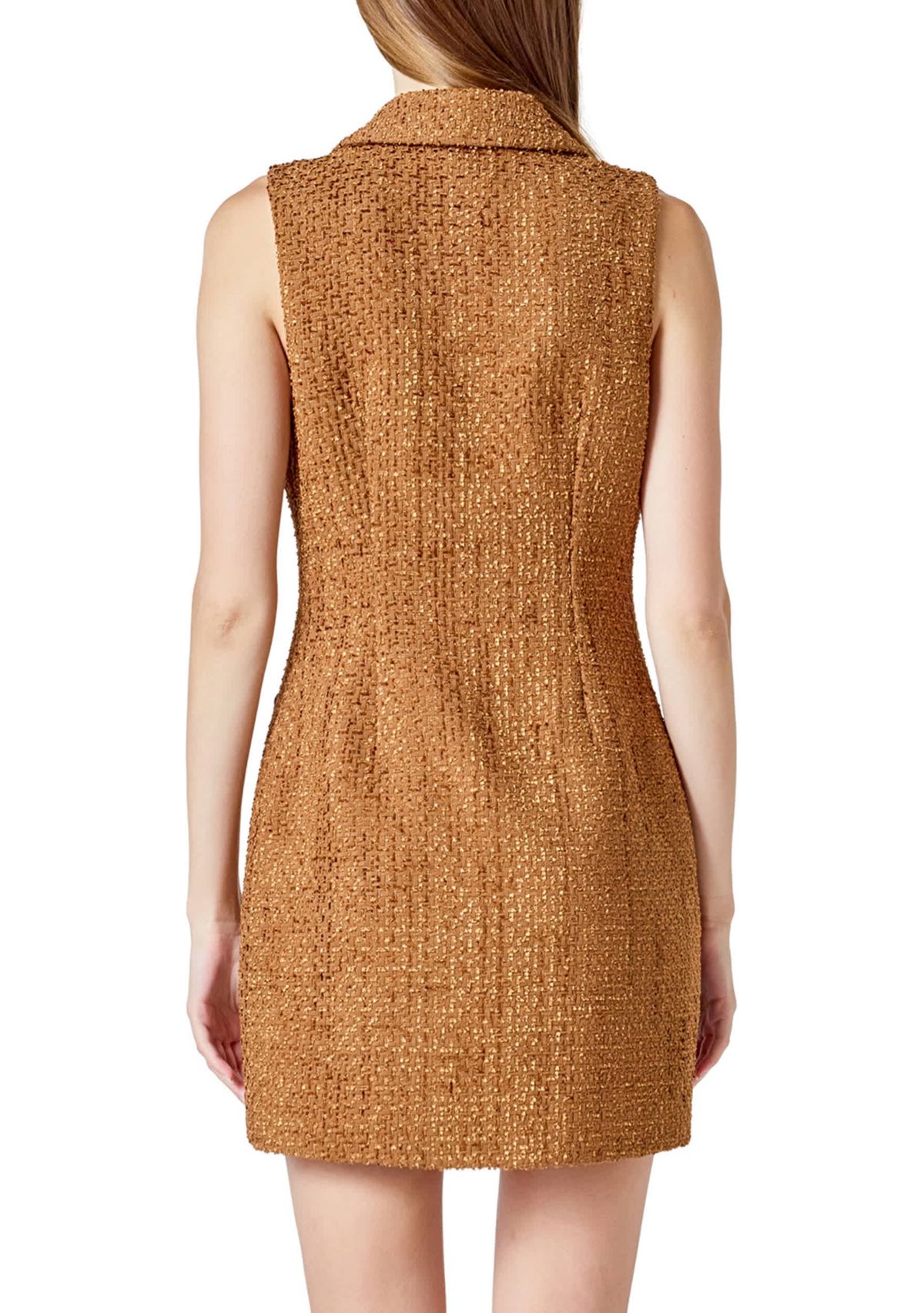 Tweed Collared Mini Dress