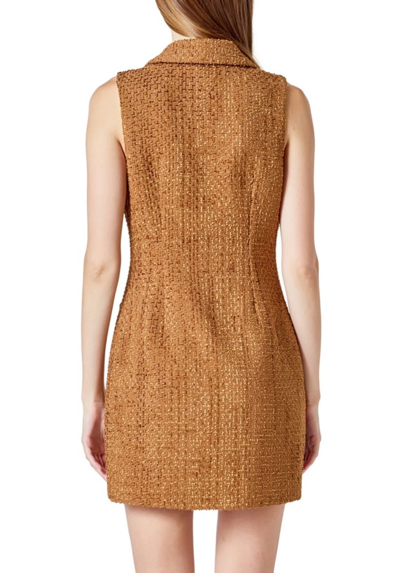 Tweed Collared Mini Dress