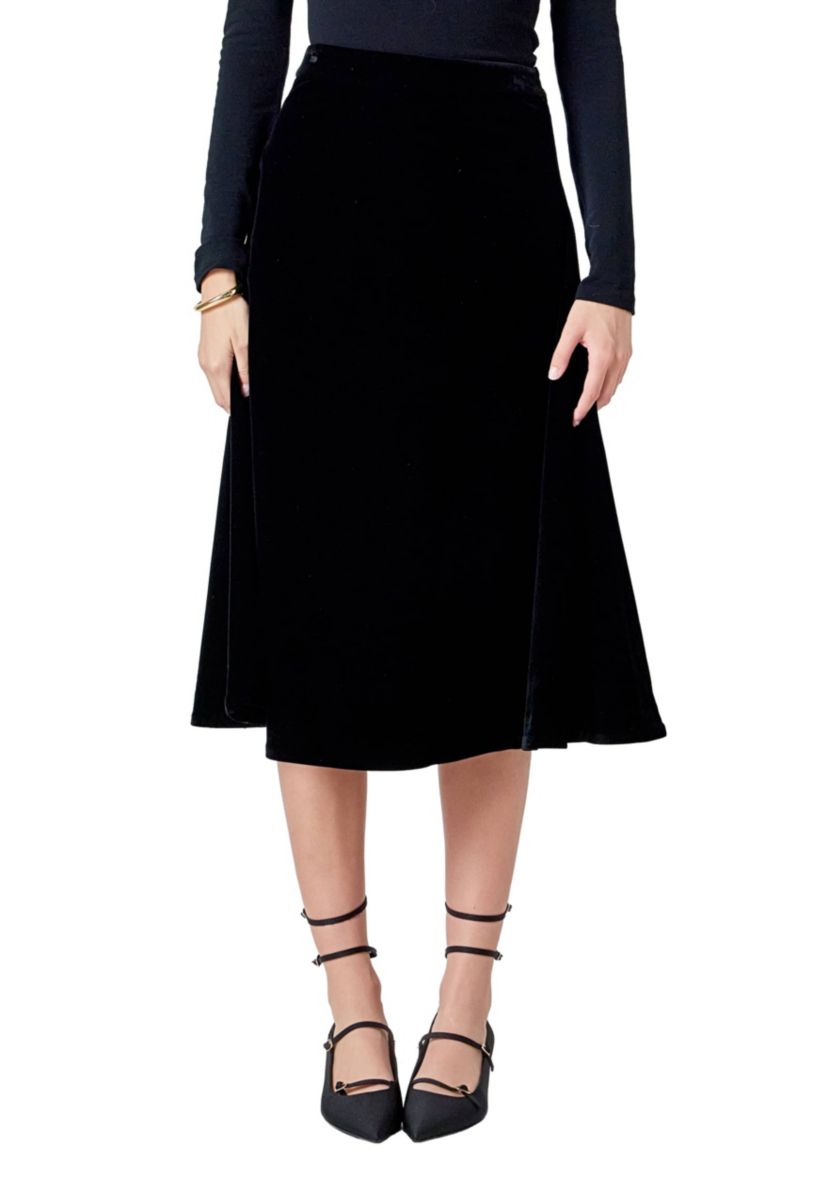 Velvet Circle Midi Skirt