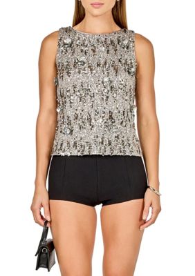 Endless Rose Women's Flower Applique sequins Top