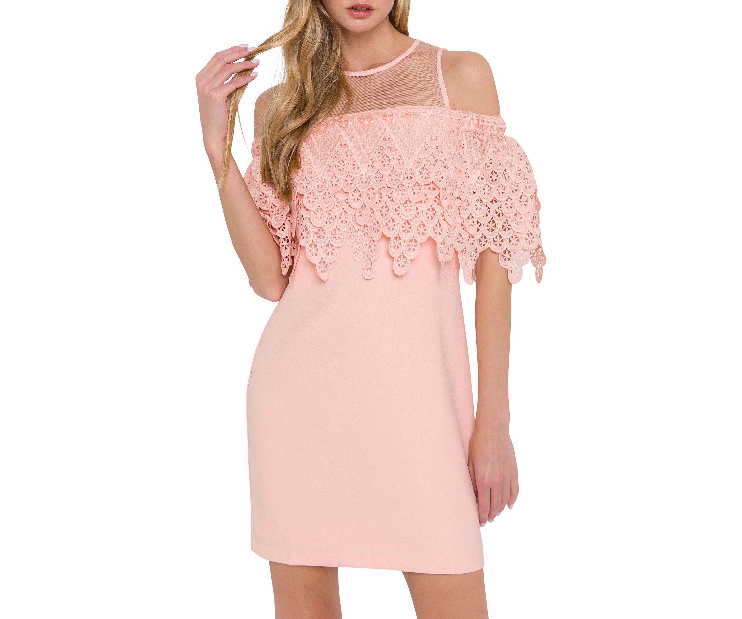 Lace Trim Mini Dress