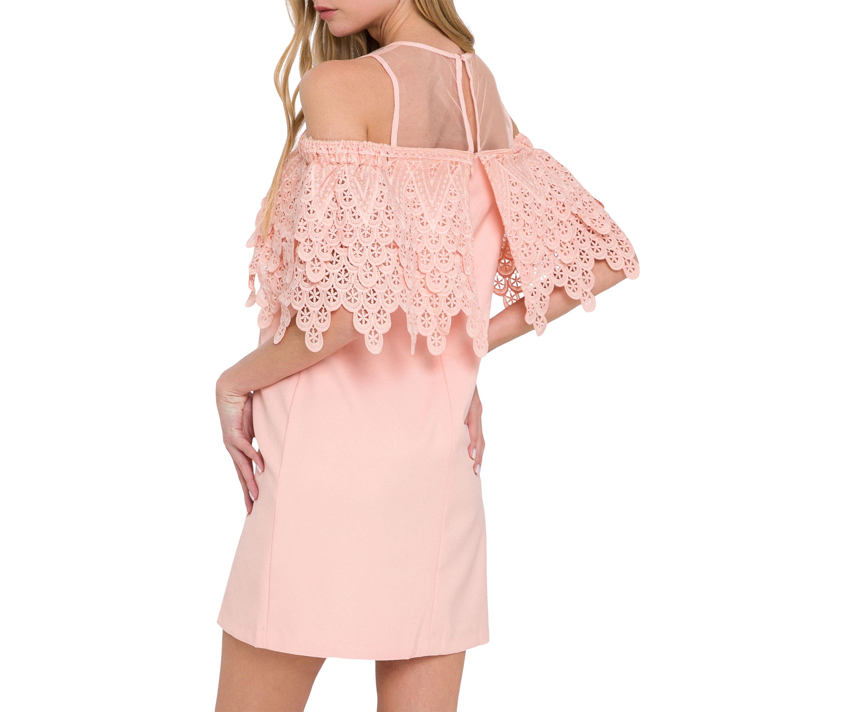 Lace Trim Mini Dress