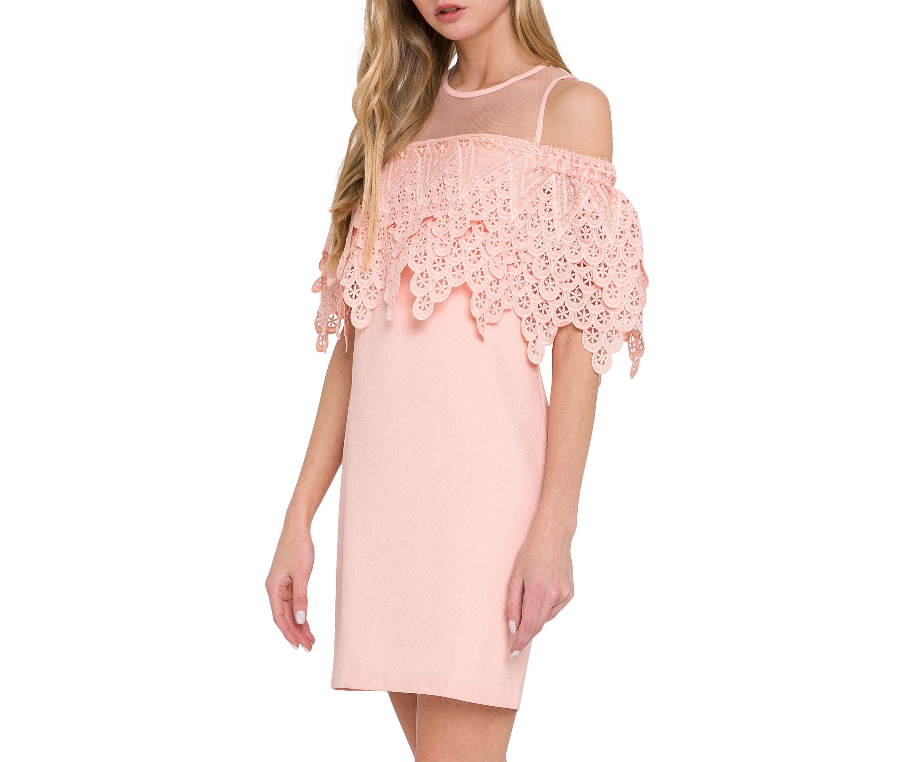 Lace Trim Mini Dress
