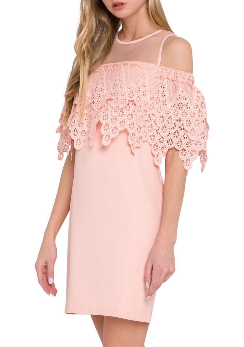 Lace Trim Mini Dress