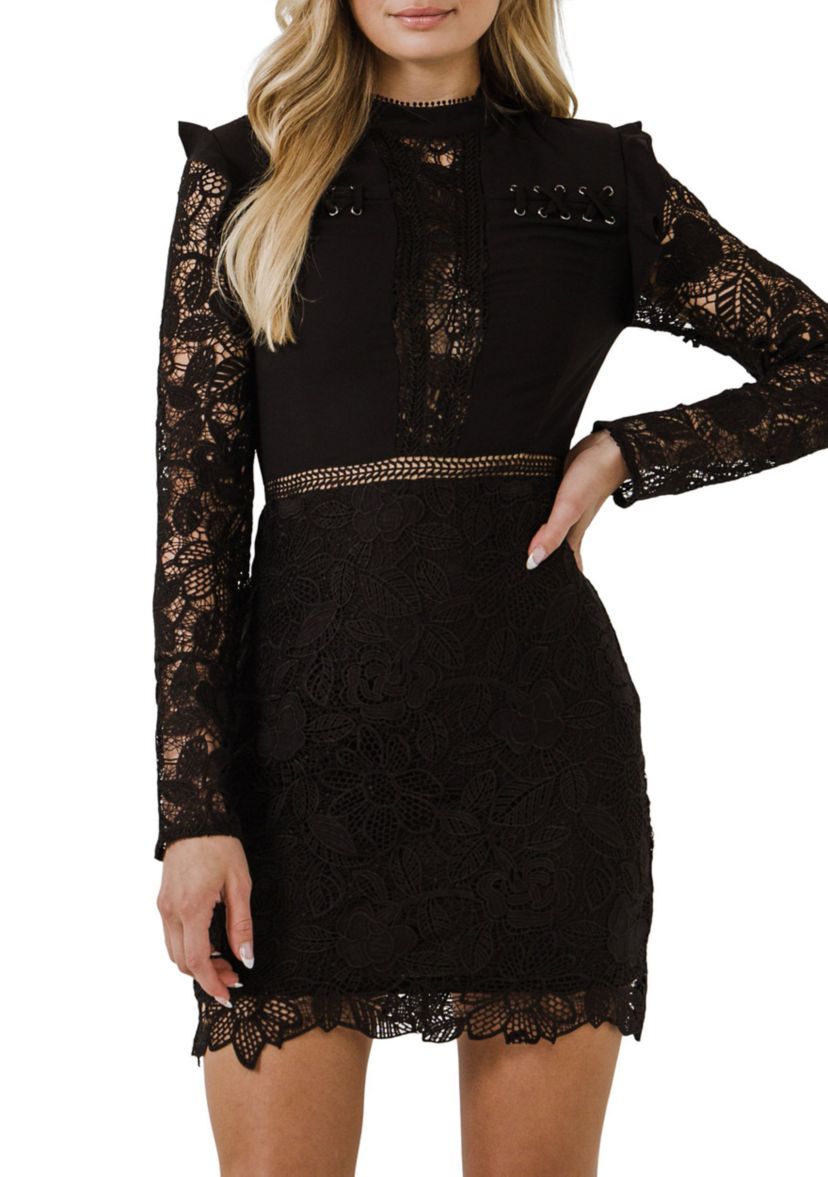 Eyelet Mini Dress