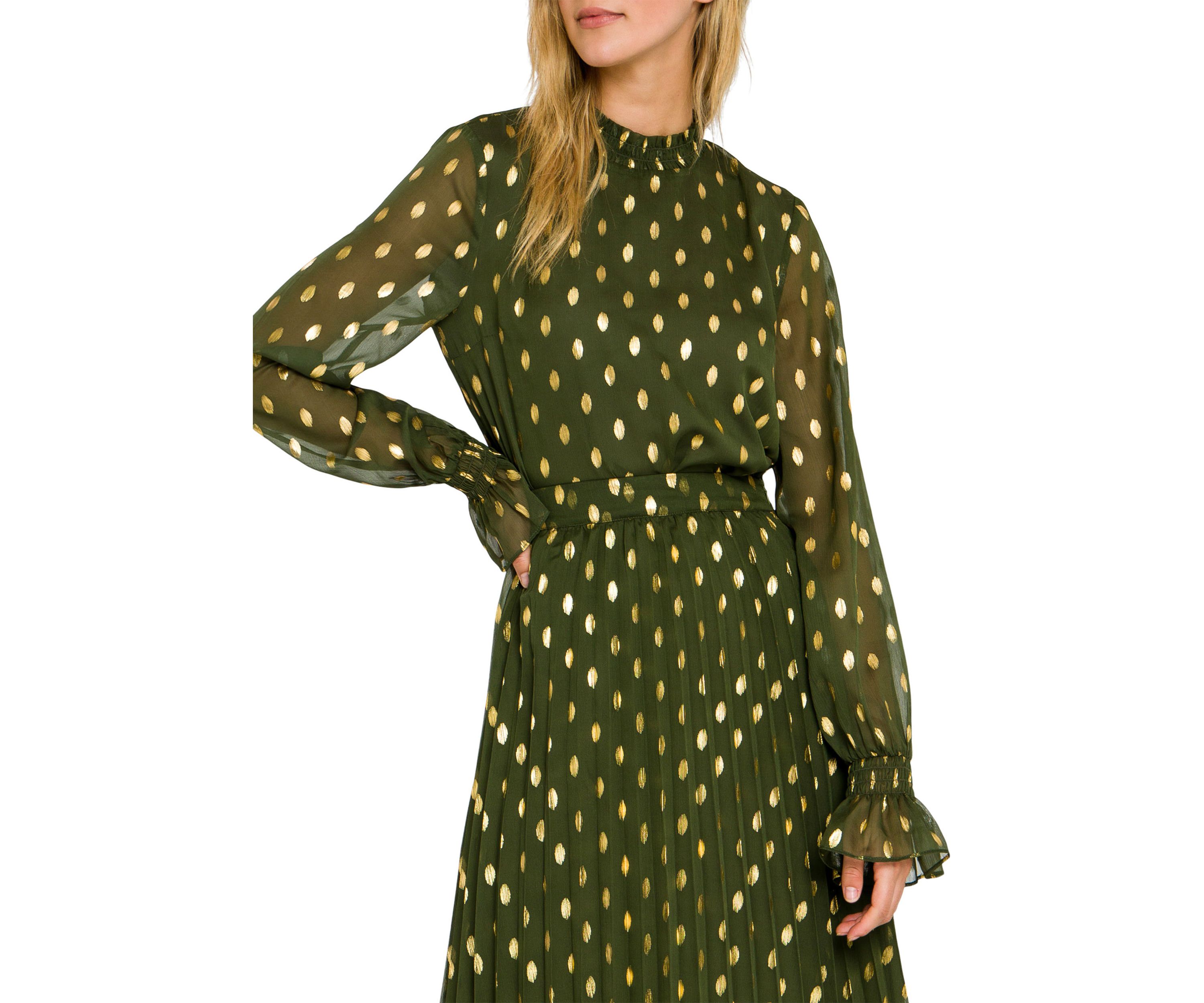 Womens Polka Dot Chiffon Blouse