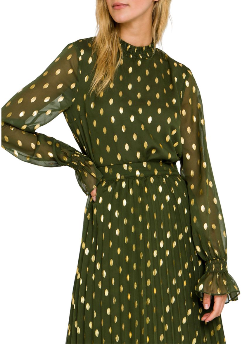 Womens Polka Dot Chiffon Blouse