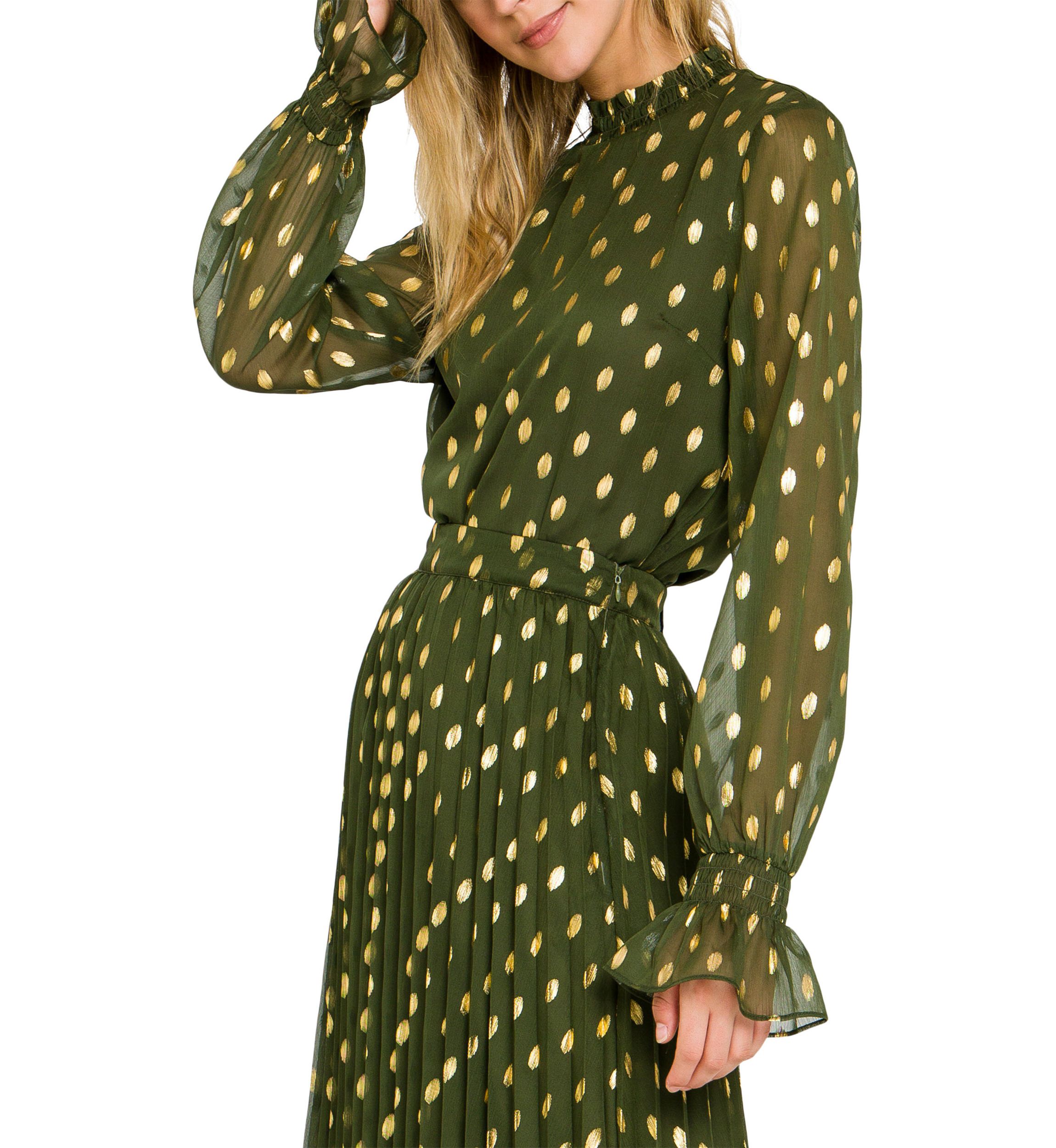 Womens Polka Dot Chiffon Blouse
