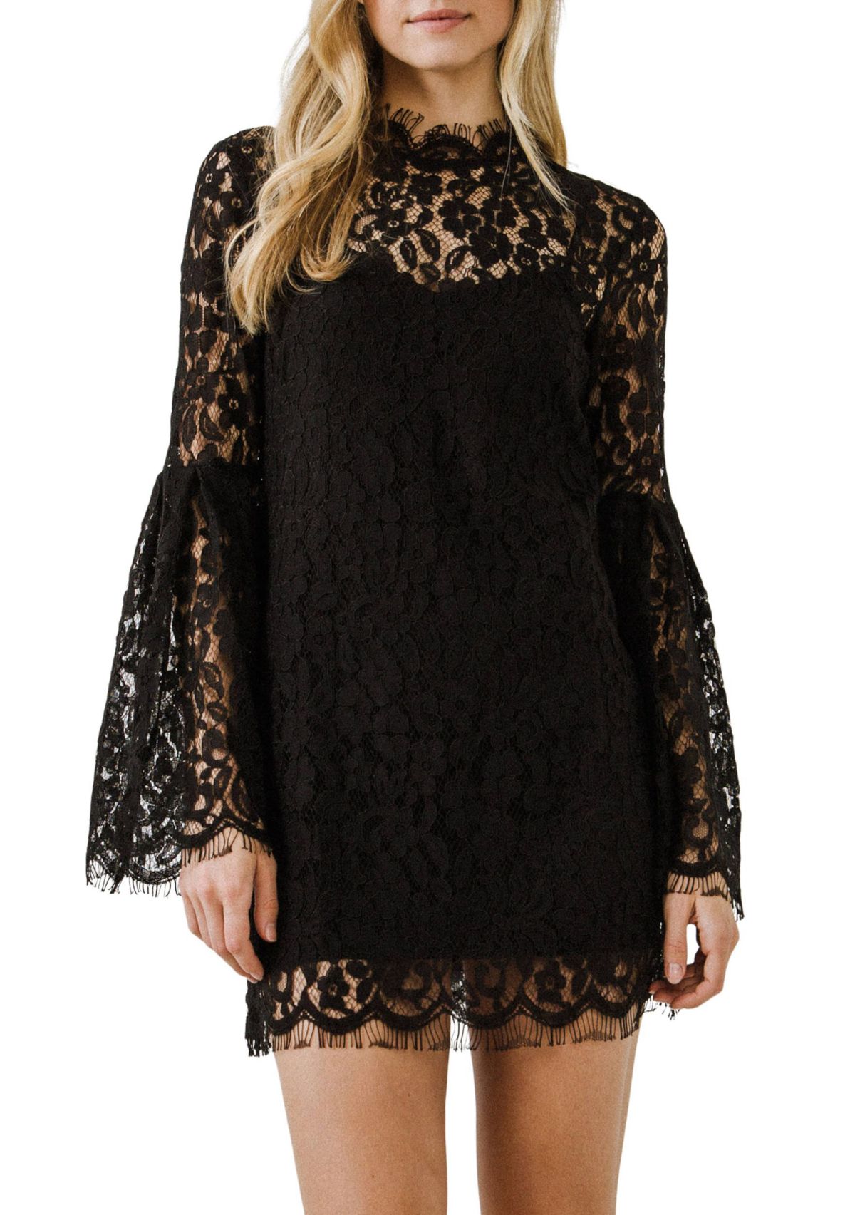 Bell Sleeve Lace Dress