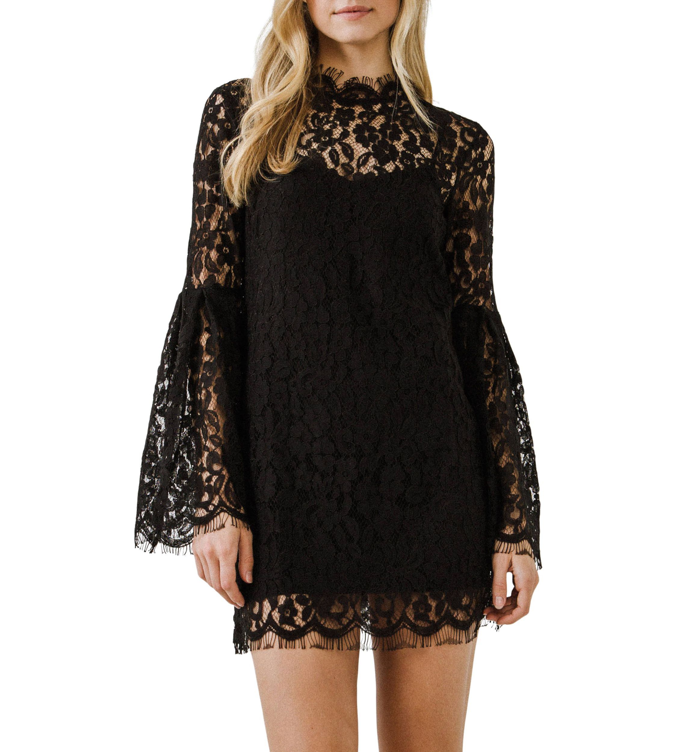 Bell Sleeve Lace Dress