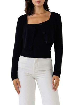 Cropped Knit Cardigan