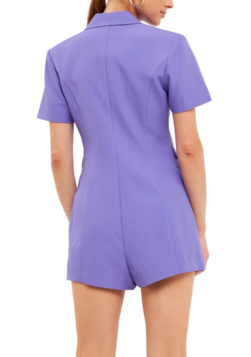 Short Sleeve Blazer Romper