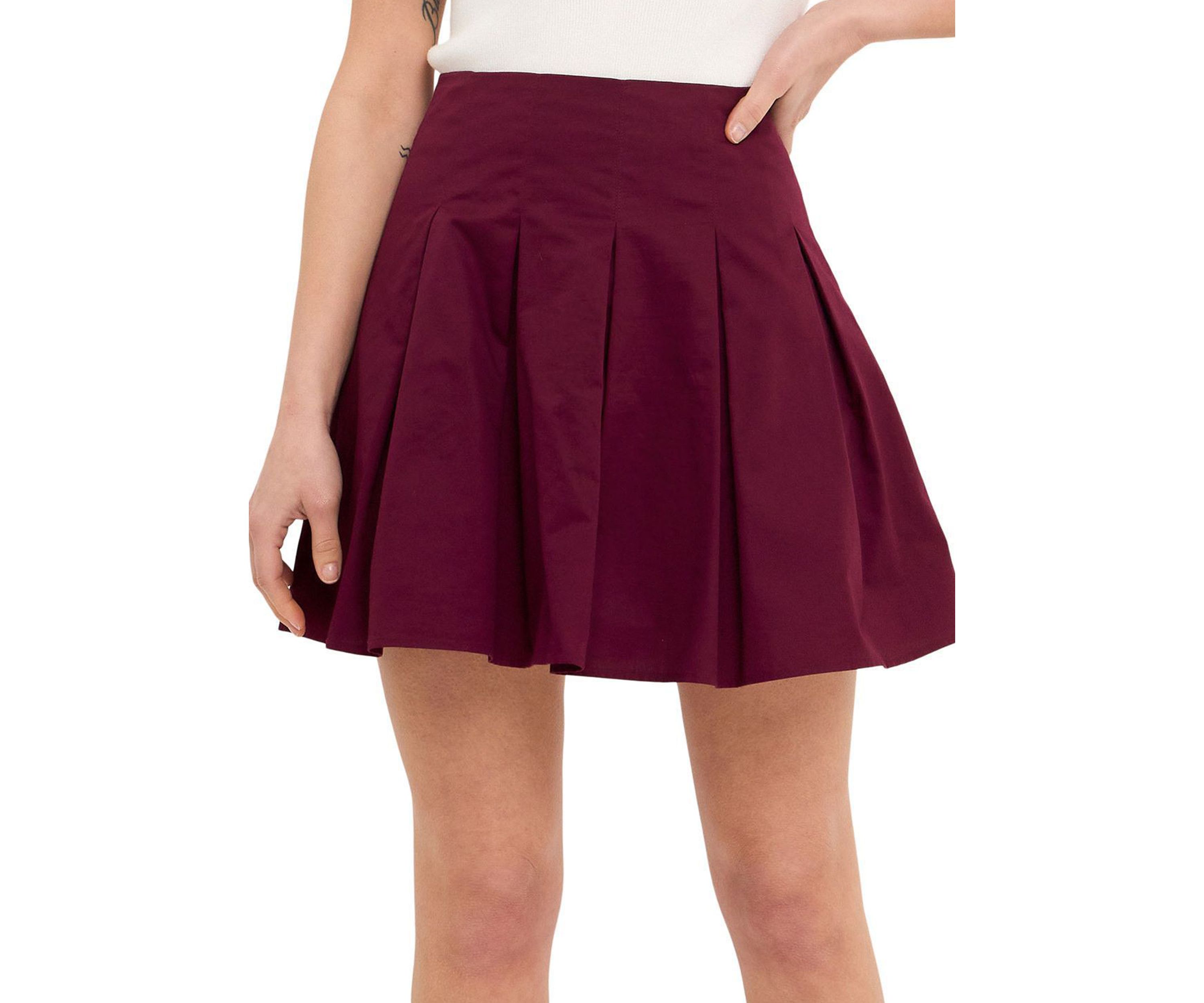 Pleated Waist Mini Skirt