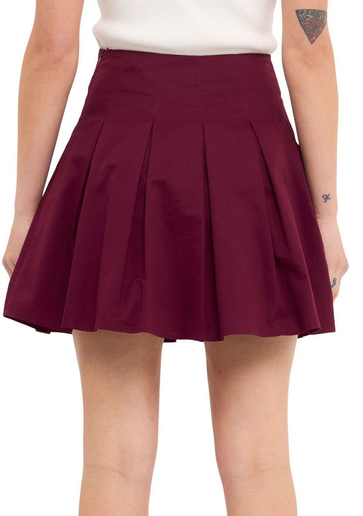 Pleated Waist Mini Skirt
