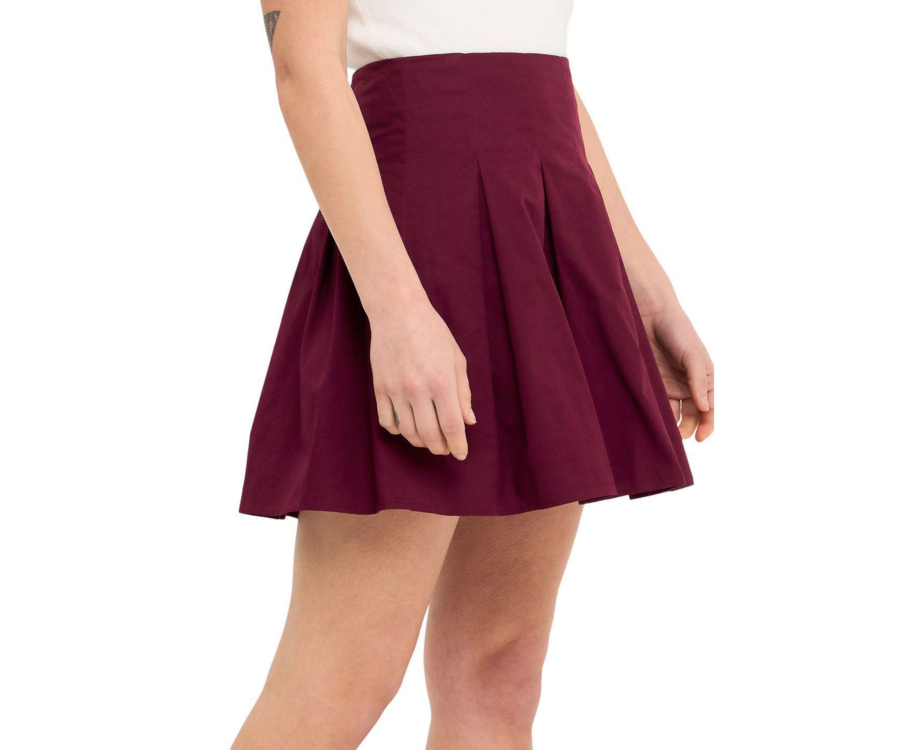 Pleated Waist Mini Skirt