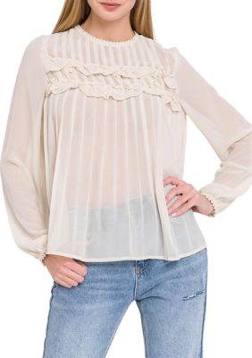 Lace Pleated Blouse
