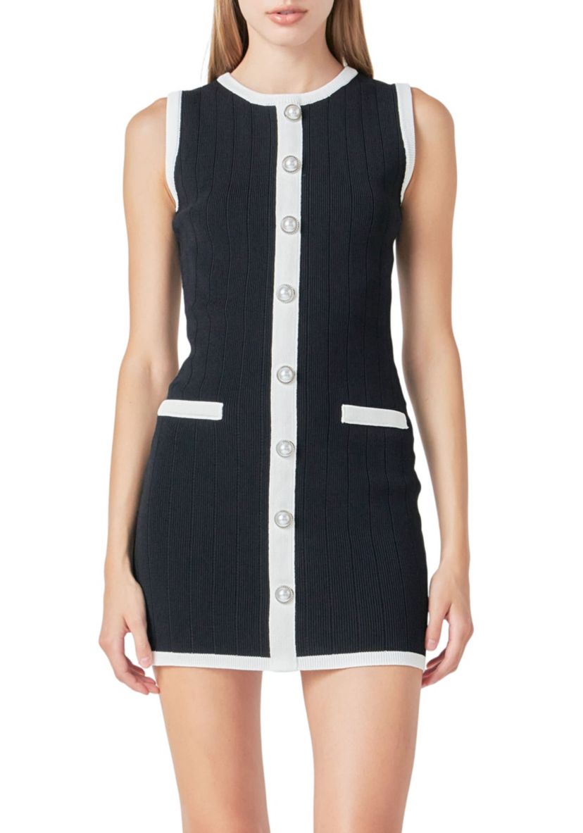 COLOR BLOCK KNIT DRESS