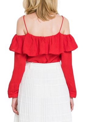 Ruffled Neckline Top