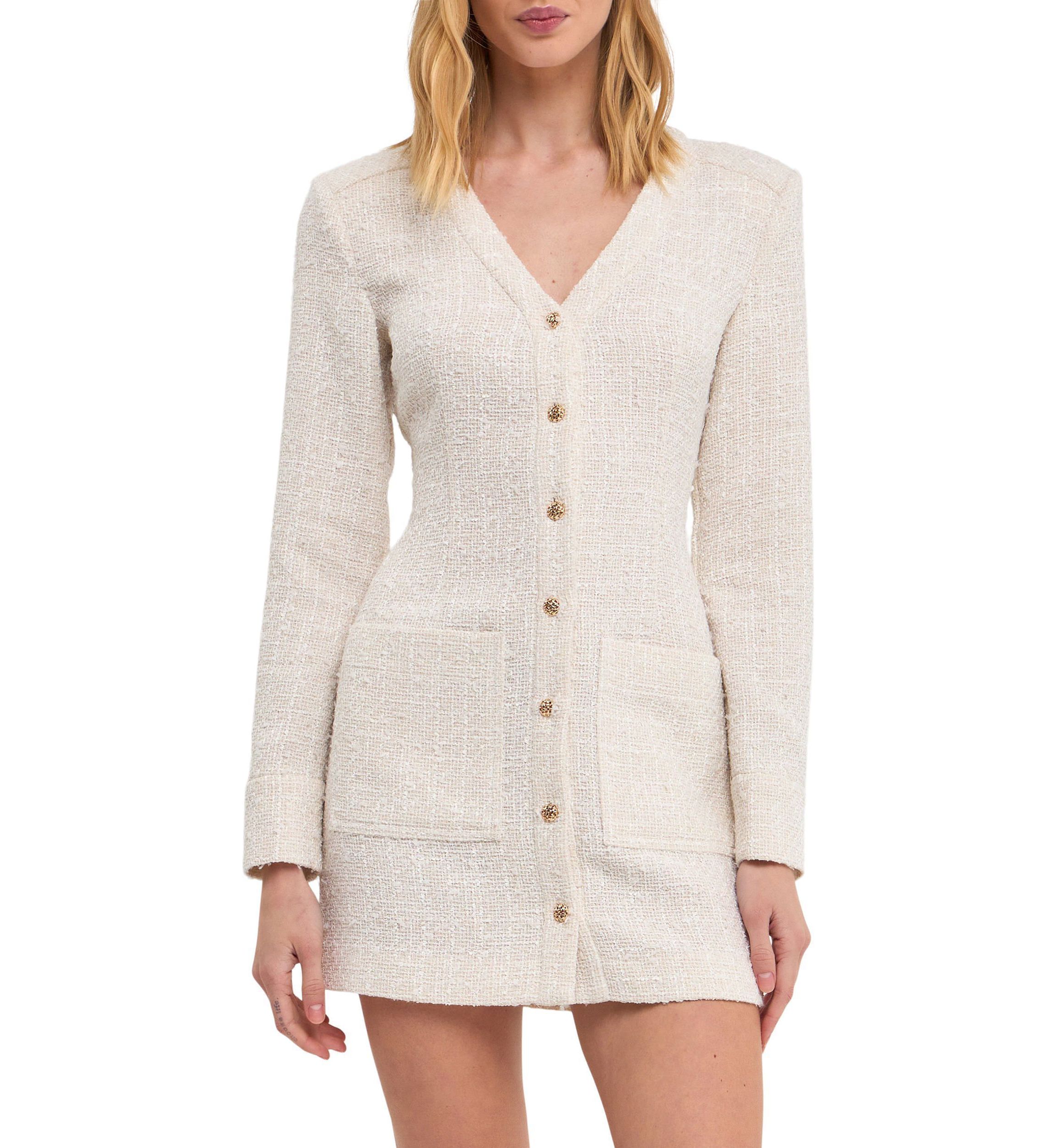 Textured Button Down Dress